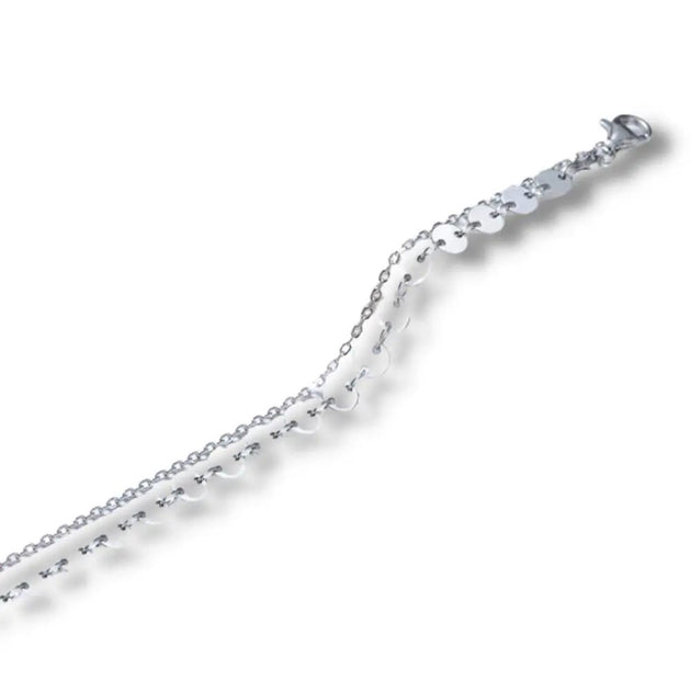 Ensemble Bracelets De Cheville S925 Argent Double Couche - Impermeable Et Ajustable