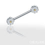 Piercing féminin éclatant en forme de fleur pour téton