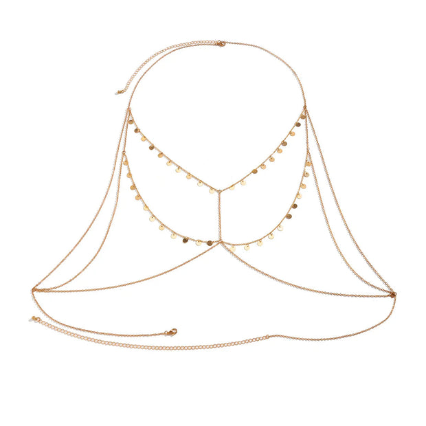 Bralette Bijou de corps en Chaine et mini médaillons - Manon Bijoux de Corps
