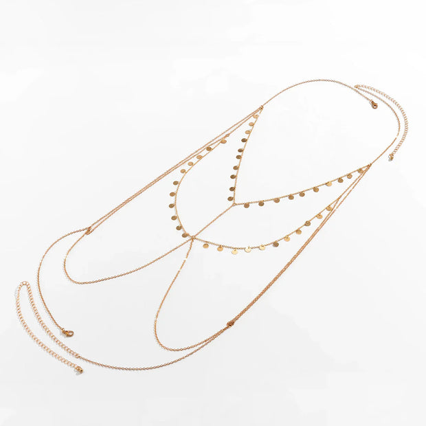 Bralette Bijou de corps en Chaine et mini médaillons - Manon Bijoux de Corps