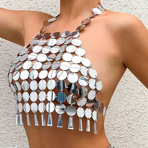 Bustier bijou de corps en sequins et chaine - Manon Bijoux de Corps