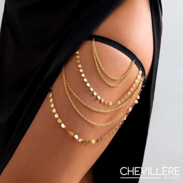 Chaine de cuisse multi rang micro médaillons pendentifs - Celia Chevillère Bijoux
