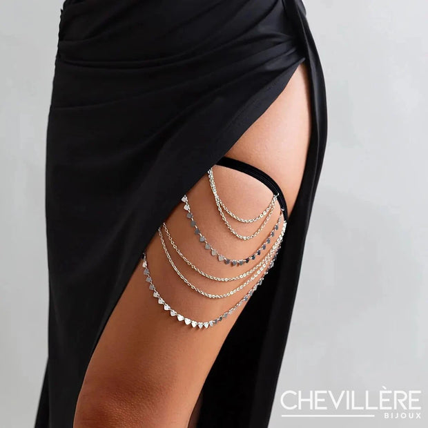 Chaine de cuisse multi rang micro médaillons pendentifs - Celia Chevillère Bijoux