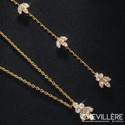 Collier de Dos Pendentif Feuillages et Cristal - Lison Chevillère Bijoux