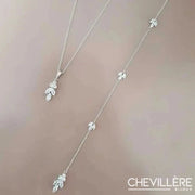 Collier de Dos Pendentif Feuillages et Cristal - Lison Chevillère Bijoux