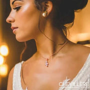 Collier de Dos Pendentif Feuillages et Cristal - Lison Chevillère Bijoux