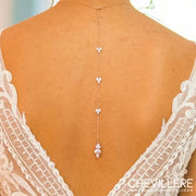 Collier de Dos Pendentif Feuillages et Cristal - Lison Chevillère Bijoux