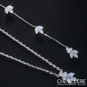 Collier de Dos Pendentif Feuillages et Cristal - Lison Chevillère Bijoux