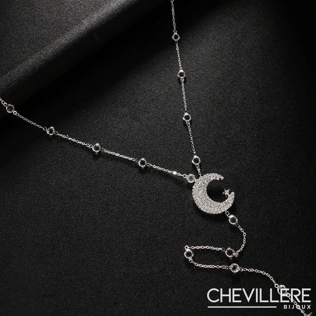Collier de Dos Nu Pendentif Lune - Moona Chevillère Bijoux