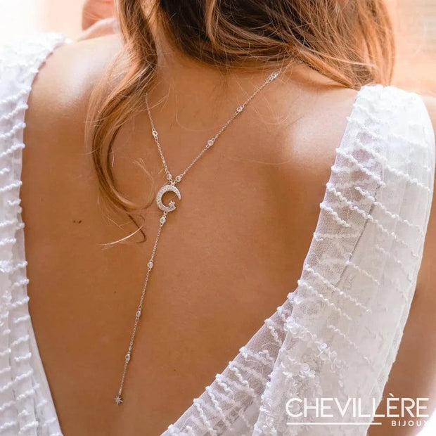 Collier de Dos Nu Pendentif Lune - Moona Chevillère Bijoux