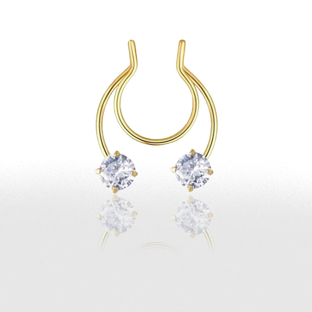 Faux Piercing Nez avec Strass - Chevillère Bijoux