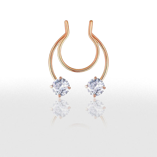 Faux Piercing Nez avec Strass - Chevillère Bijoux