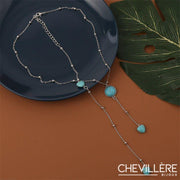 Collier de Dos Bleu Chevillère Bijoux
