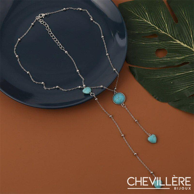 Collier de Dos Bleu Chevillère Bijoux