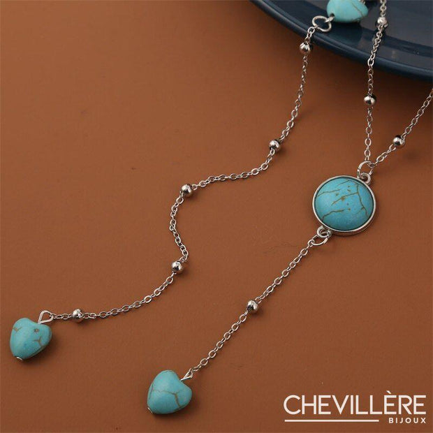 Collier de Dos Bleu Chevillère Bijoux