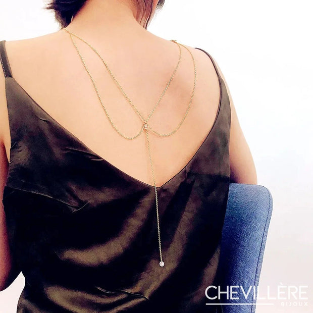 Élégant Bijou de Dos avec Pendentif en Strass - Unique Chevillère Bijoux