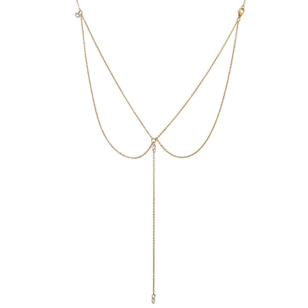 Élégant Bijou de Dos avec Pendentif en Strass - Unique Chevillère Bijoux