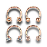 Ensemble  de Piercings pour Nez en Or Rose - Chevillère Bijoux