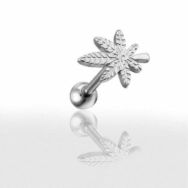 Piercing Langue au Design Unique de Feuille de Cannabis - Chevillère Bijoux