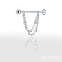 Ensemble de Piercing Téton avec Chaîne (2 Pièces)