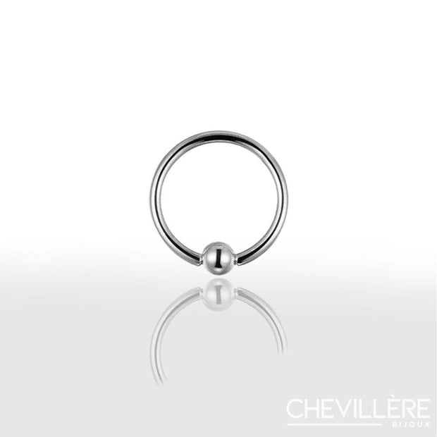 Anneau de piercing téton homme en acier inoxydable avec bille captive