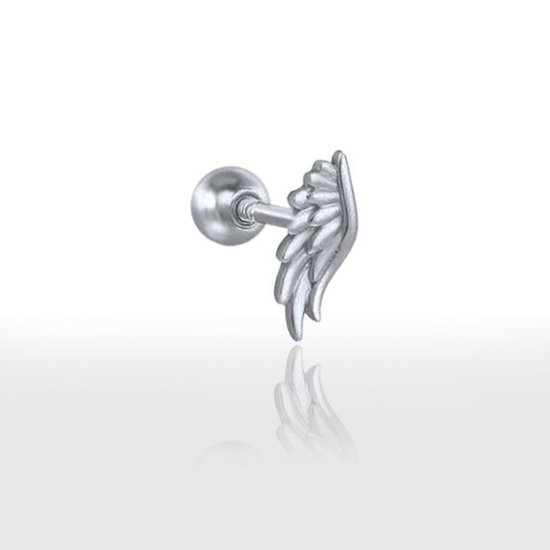 Piercing Tragus en Argent avec Motif Plume - Chevillère Bijoux