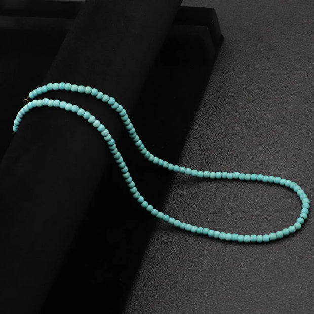 Collier En Pierre Naturelle - Perles De Turquoise - Chevillère Bijoux