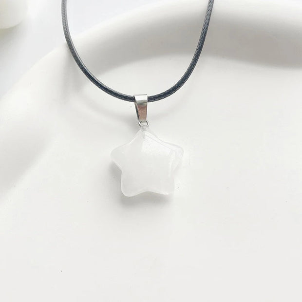 Collier Pierres Naturelles Étoile - Sélénite
