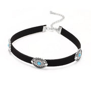 Collier Ras-Du-Cou En Pierre Naturelle - Turquoise - Chevillère Bijoux