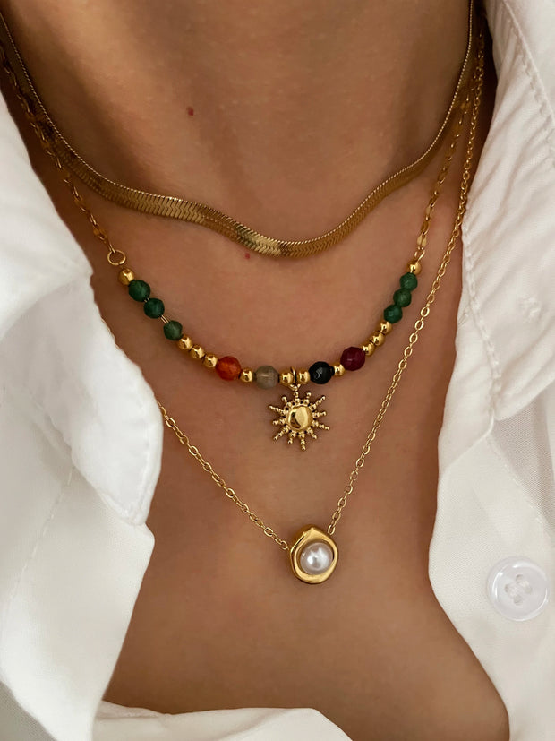 Collier En Pierres Naturelles Raffiné - Bohème Chic - Chevillère Bijoux