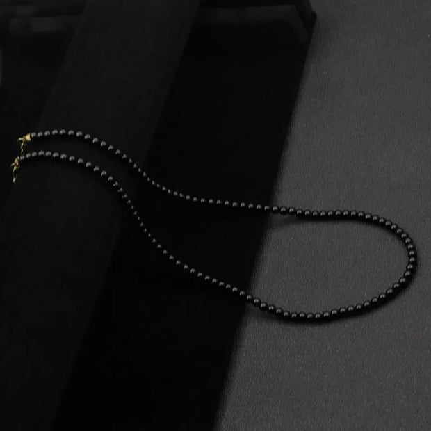 Collier En Pierre Naturelle  - Onyx Noir - Chevillère Bijoux