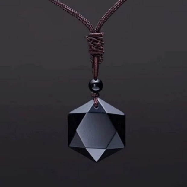 Collier En Pierre Naturelle - Obsidienne Noire - Chevillère Bijoux
