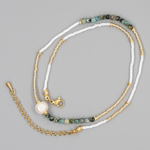Collier En Pierres Naturelles - Bohème - Chevillère Bijoux