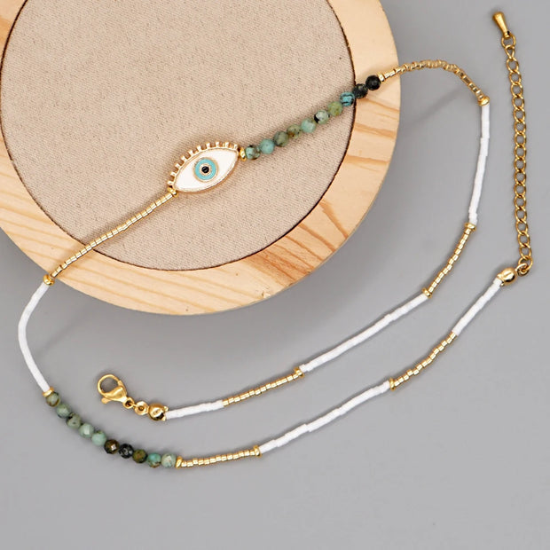 Collier En Pierres Naturelles - Bohème Protecteur - Chevillère Bijoux