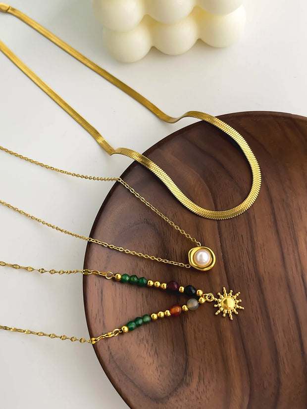 Collier En Pierres Naturelles Raffiné - Bohème Chic - Chevillère Bijoux