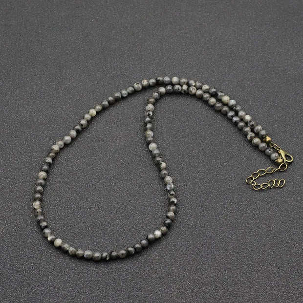 Collier En Pierre Naturelle - Labradorite Grise - Chevillère Bijoux