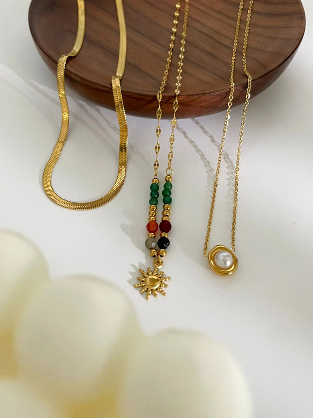Collier En Pierres Naturelles Raffiné - Bohème Chic - Chevillère Bijoux