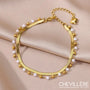 Chainette Pour Cheville Perles Blanches & Or