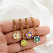 Collier En Pierres Naturelles - Nacre- Coeur - Chevillère Bijoux