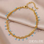 Chainette Pour Cheville Or & Perles Turquoises