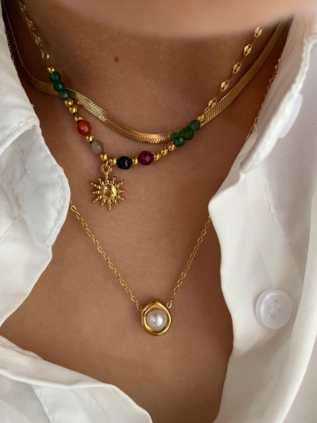 Collier En Pierres Naturelles Raffiné - Bohème Chic - Chevillère Bijoux