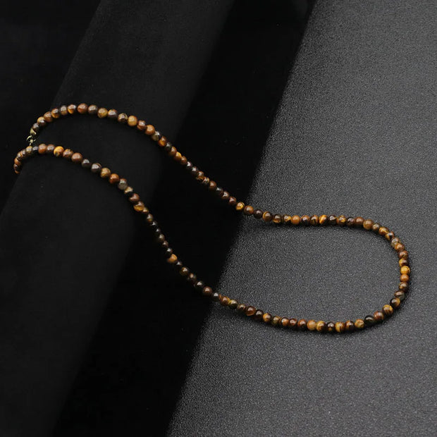 Collier En Pierre Naturelle  - Perles d’œil de Tigre - Chevillère Bijoux