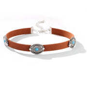 Collier Ras-Du-Cou En Pierres Naturelles De Turquoise - Chevillère Bijoux