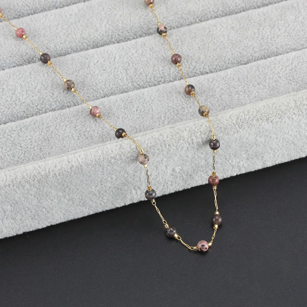 Collier En Pierres Naturelles - Tourmaline Multicolore - Chevillère Bijoux