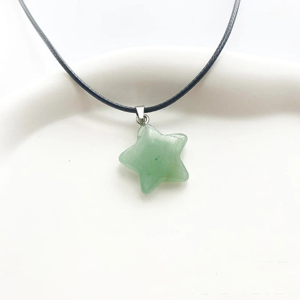 Collier Pierres Naturelles Étoile - Jade Vert - Chevillère Bijoux