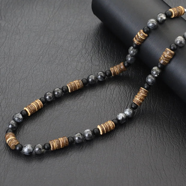 Collier En Pierres Naturelles - Hématite et Obsidienne - Chevillère Bijoux