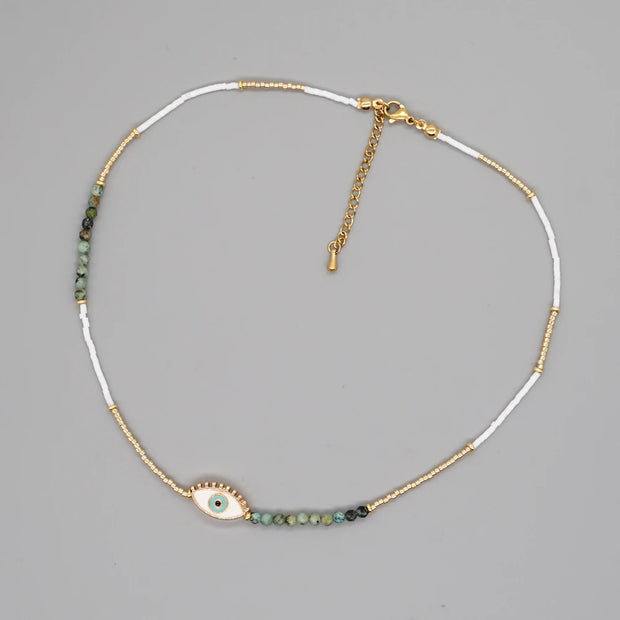 Collier En Pierres Naturelles - Bohème Protecteur - Chevillère Bijoux