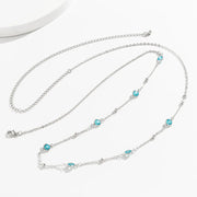 Chaine de ventre strass bleu - Opaline Chevillère Bijoux