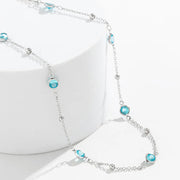 Chaine de ventre strass bleu - Opaline Chevillère Bijoux