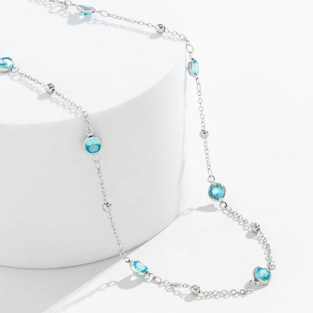Chaine de ventre strass bleu - Opaline Chevillère Bijoux